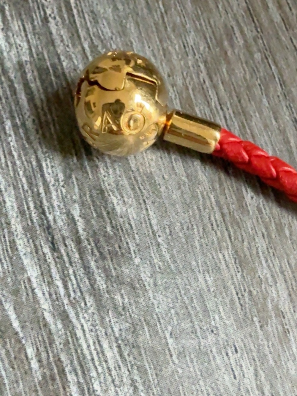 Pandora Red Braided Leather Bracelet – Gold-Tone Clasp